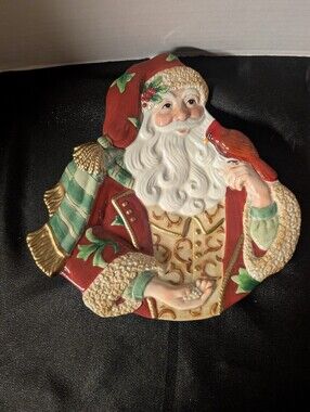 Vintage Fitz & Floyd Classics Christmas Gathering Santa Holiday Plate